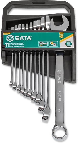 SATA Conjunto de Chaves Combinadas de 11 Peças de 12 Pontos, 8 mm a 22 mm, ST09022G